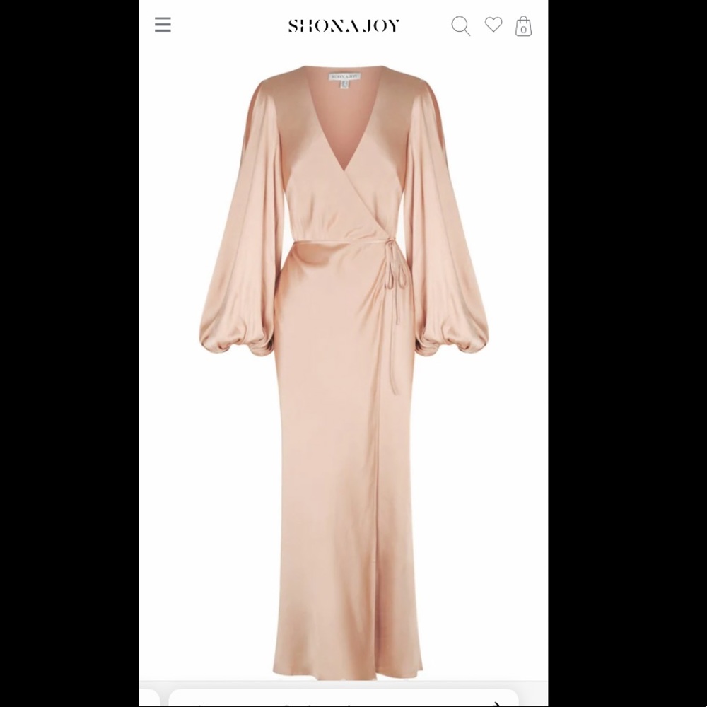 Shona Joy long sleeve desert rose Bridesmaid Dress